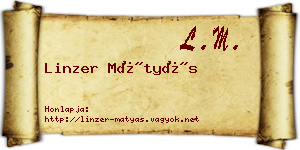Linzer Mátyás névjegykártya